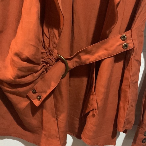 Free people Nwt burnt orange v neck blouse - Picture 6 of 9